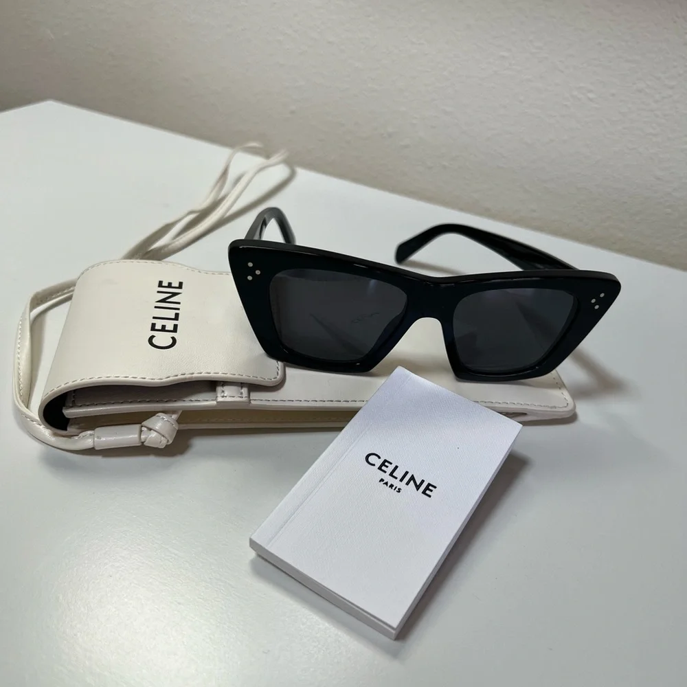 Celine Black Cat-Eye Sunglasses with Case - Picture 4 of 4